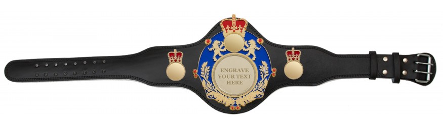 QUEENSBURY PLT LEATHER CHAMPIONSHIP BELT - PLTQUEEN/BLUE/G/ENGRAVE - AVAILABLE IN 4 COLOURS QUEENSBURY PLT LEATHER CHAMPIONSHIP BELT - PLTQUEEN/BLUE/G/ENGRAVE - AVAILABLE IN 4 COLOURS